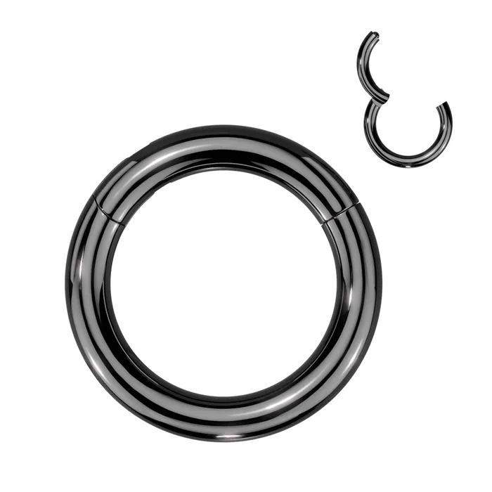 10g Black Titanium Hinged Segment Ring Tulsa Body Jewelry Rings