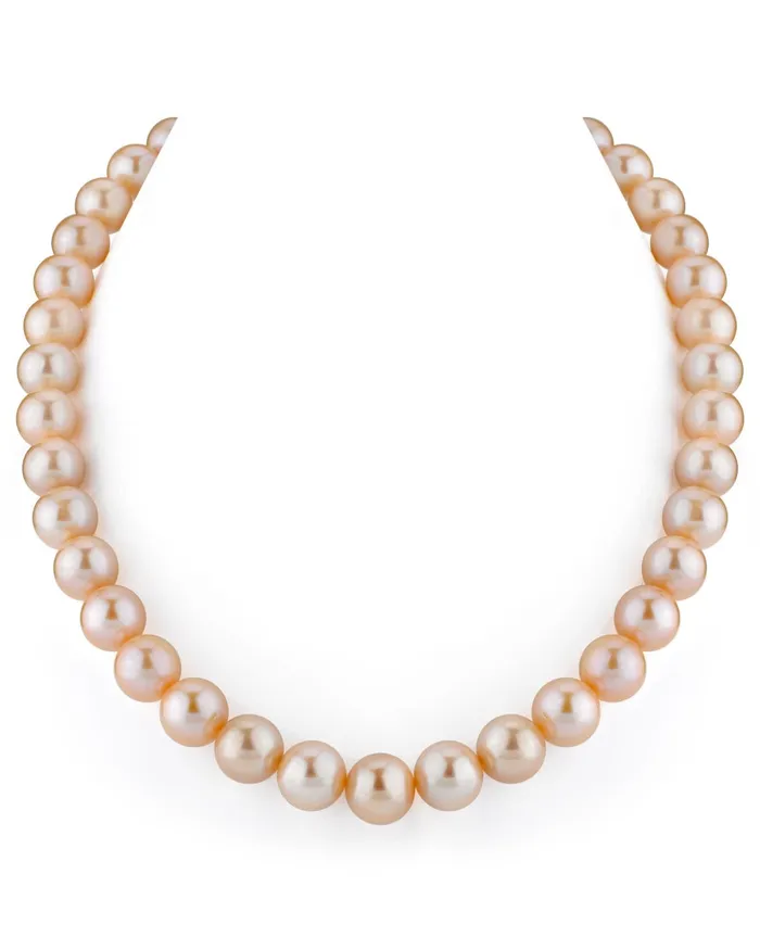 115125mm Peach Freshwater Pearl Necklace AAA Quality SPT Necklaces