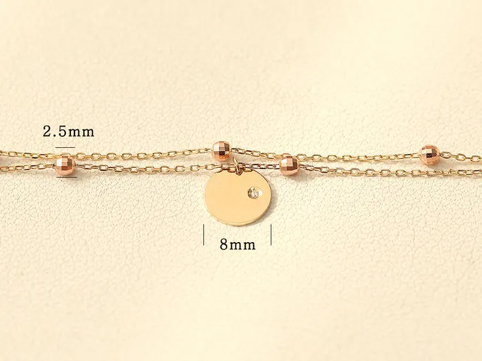 14K Gold Coin Cutting Ball Anklet MinimalBijoux PreStyled Sets