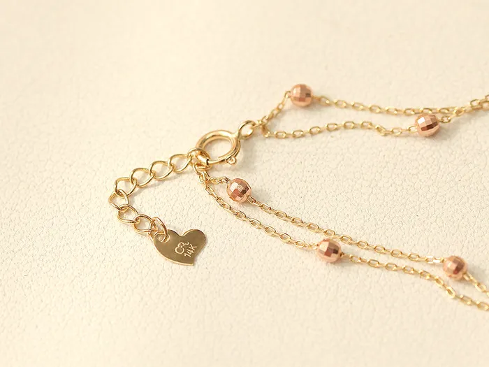 14K Gold Coin Cutting Ball Anklet MinimalBijoux PreStyled Sets