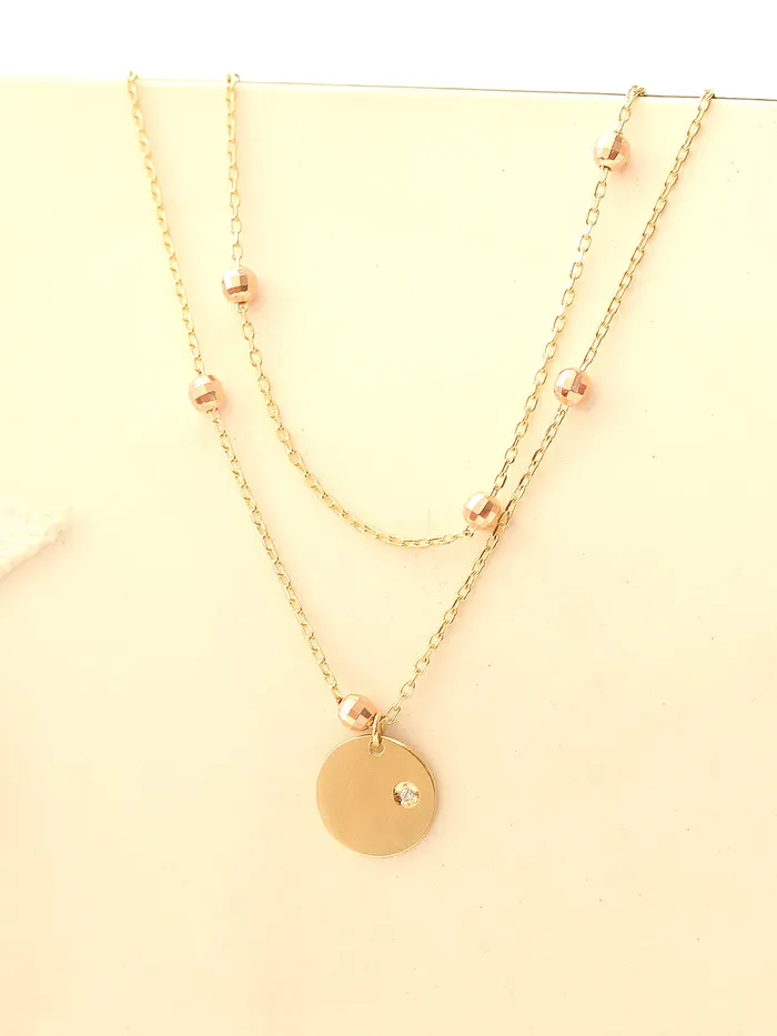 14K Gold Coin Cutting Ball Anklet MinimalBijoux PreStyled Sets