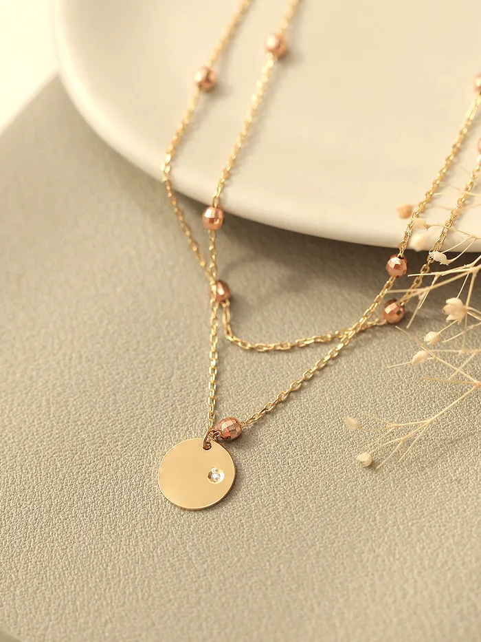 14K Gold Coin Cutting Ball Anklet MinimalBijoux PreStyled Sets