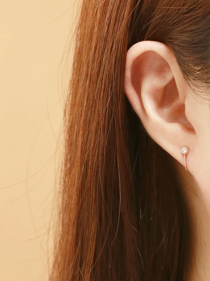 14K Gold Cubic Ball Half Ring Earring 20G18G16G MinimalBijoux Rings