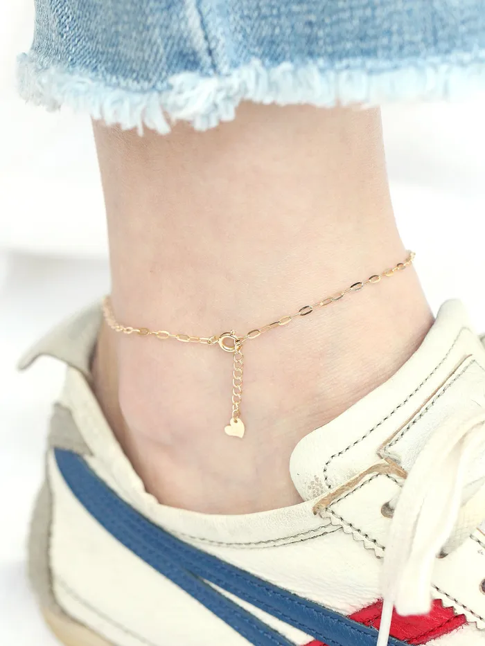 14K Gold Cubic Flower Chain Anklet MinimalBijoux Earrings