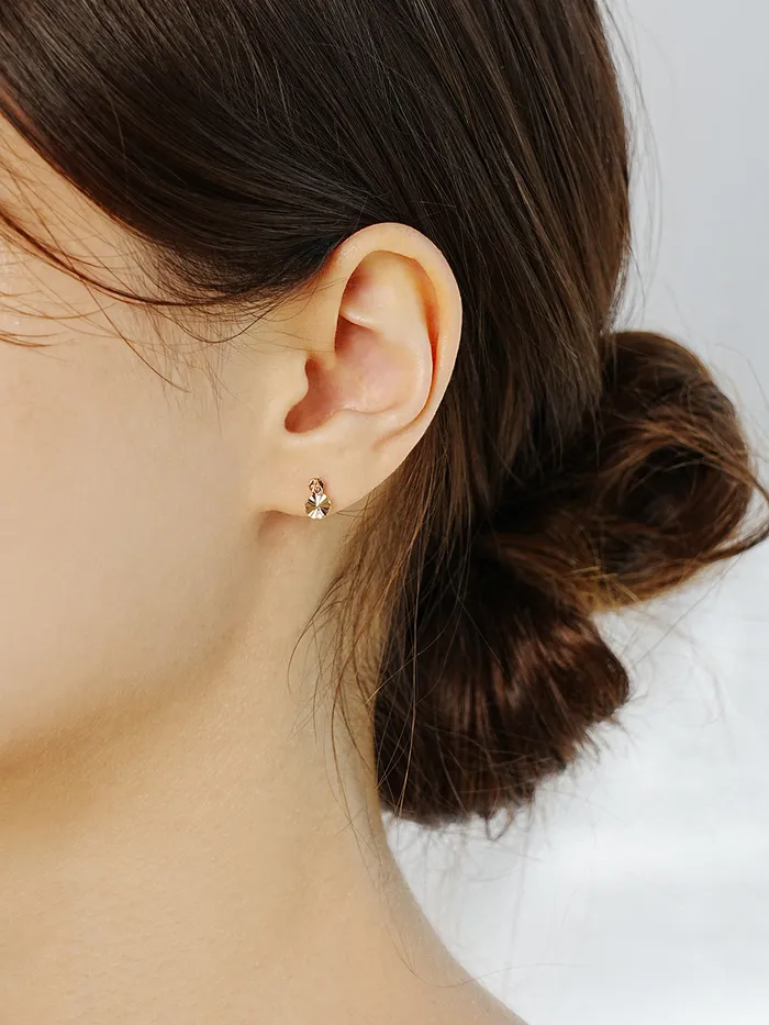 14K Gold Cutting Round Drop Cartilage Earring 20G MinimalBijoux Earrings