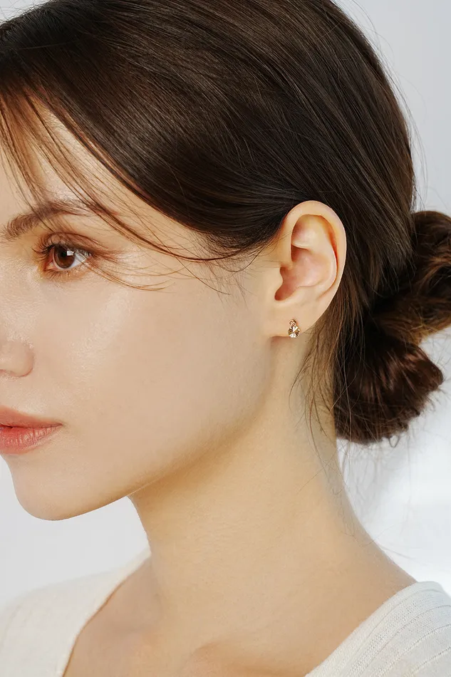14K Gold Cutting Round Drop Cartilage Earring 20G MinimalBijoux Earrings