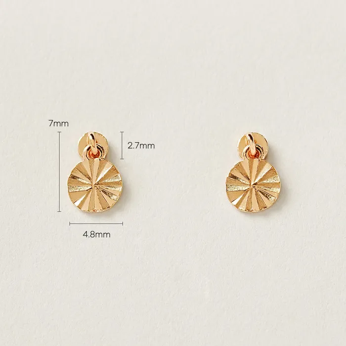 14K Gold Cutting Round Drop Cartilage Earring 20G MinimalBijoux Earrings