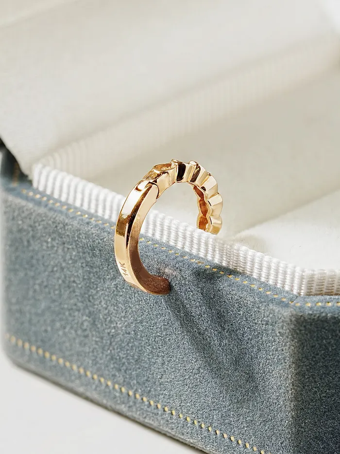 14K Gold Droplet Cubic Ear cuff MinimalBijoux Earrings