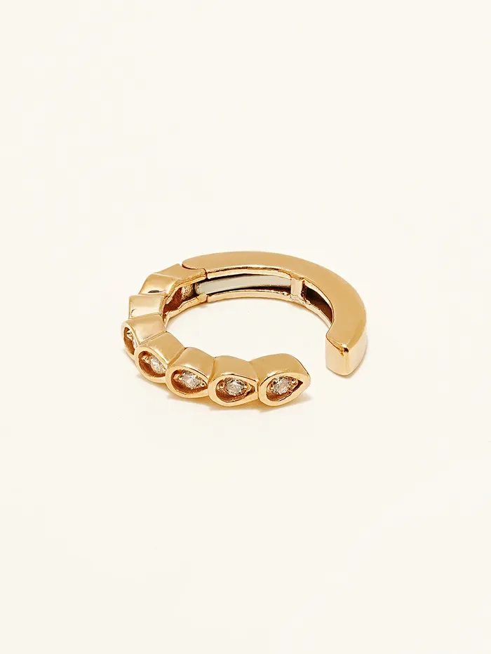 14K Gold Droplet Cubic Ear cuff MinimalBijoux Earrings