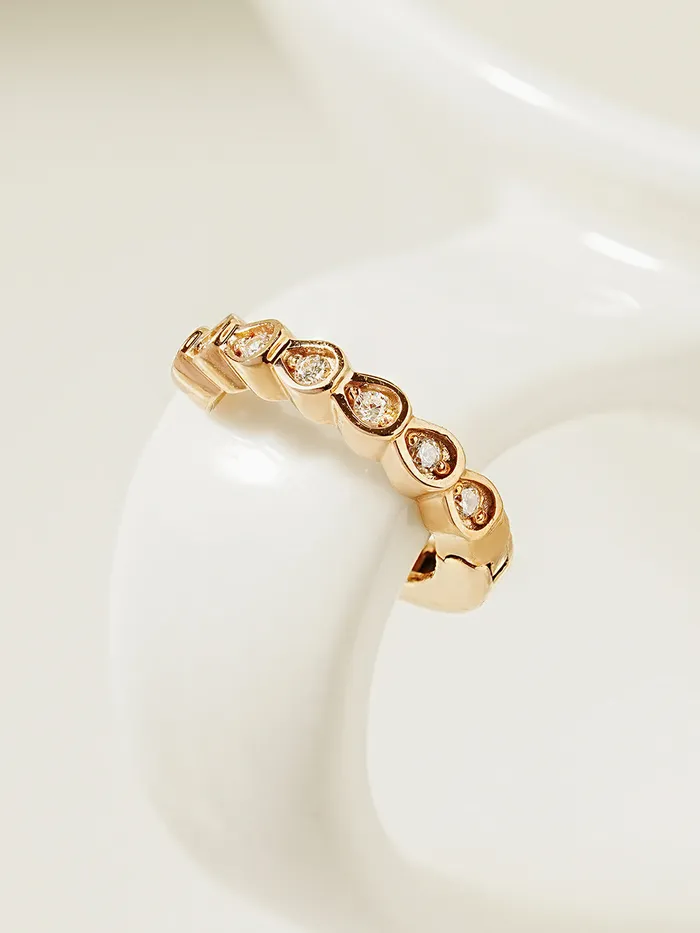 14K Gold Droplet Cubic Ear cuff MinimalBijoux Earrings
