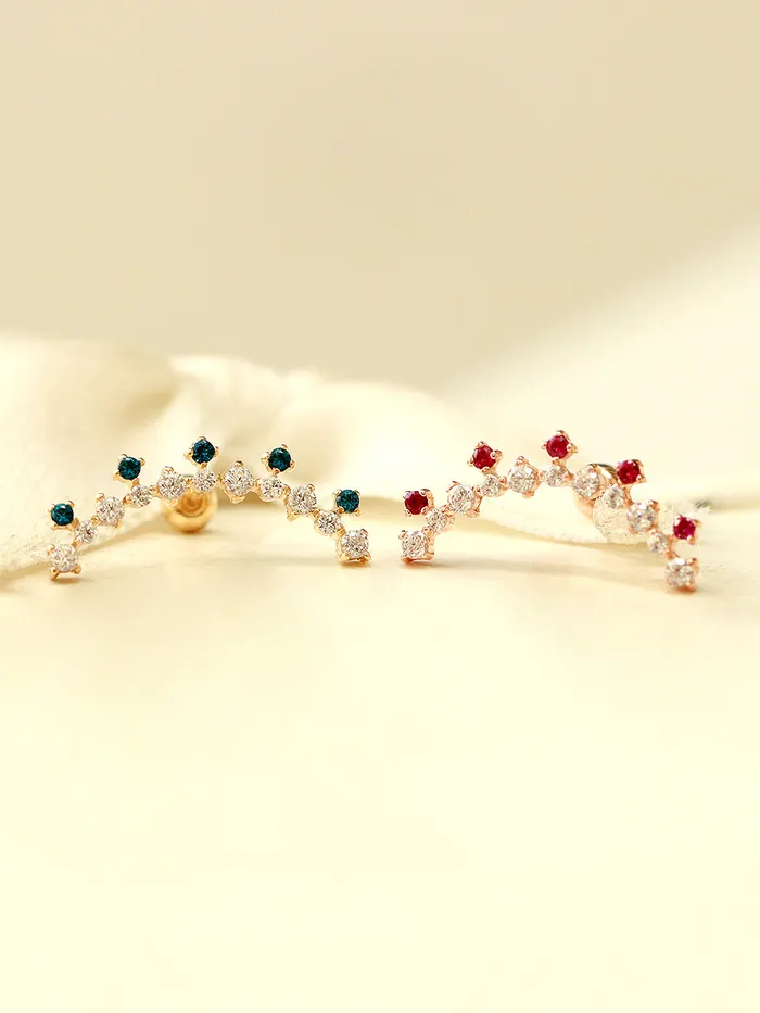 14K Gold Fancy Cubic Curve Cartilage Earring 20G18G MinimalBijoux Earrings 14K Gold Fancy Cubic Curve Cartilage Earring 20G18G MinimalBijoux Earrings