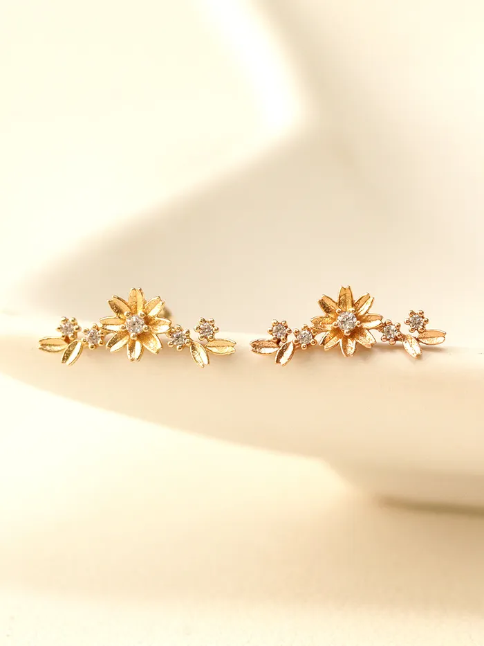 14K Gold Garland Flower Cartilage Piercing Earring 20G18G16G MinimalBijoux Earrings