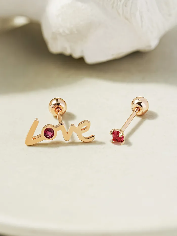 14K Gold Love Cubic Set Cartilage Earring 20G18G16G MinimalBijoux Earrings 14K Gold Love Cubic Set Cartilage Earring 20G18G16G MinimalBijoux Earrings