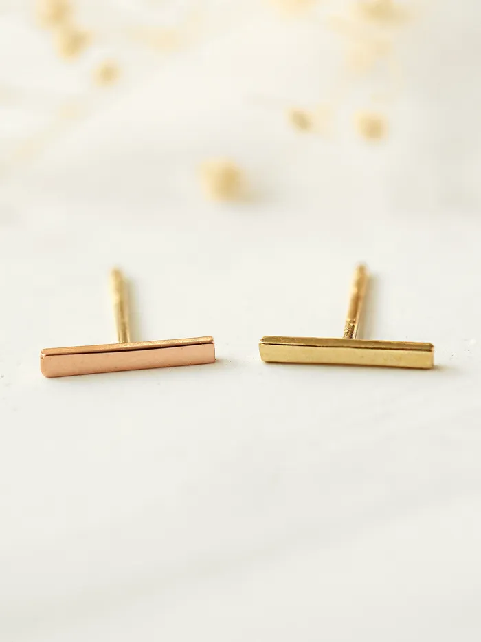 14K Gold Simple Bar earring MinimalBijoux Earrings
