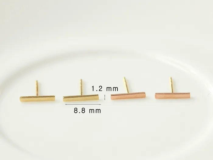 14K Gold Simple Bar earring MinimalBijoux Earrings