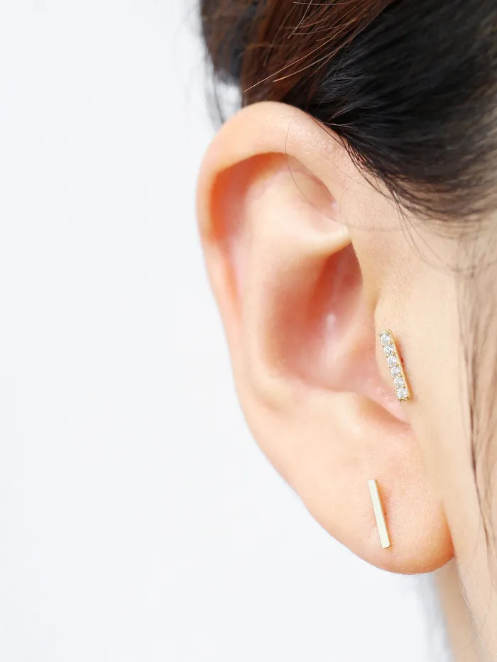 14K Gold Simple Bar earring MinimalBijoux Earrings