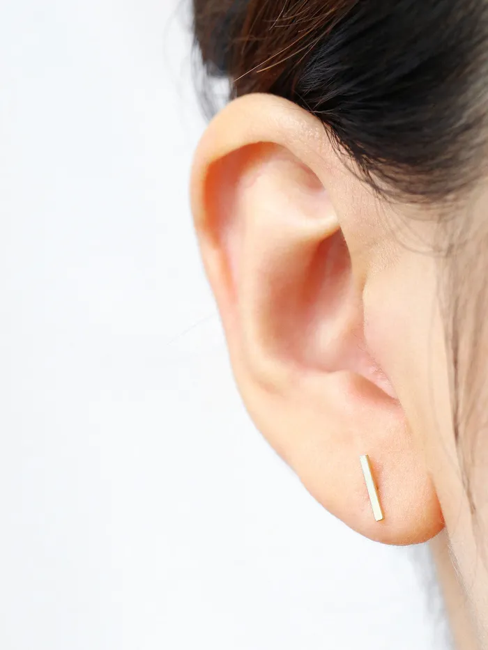 14K Gold Simple Bar earring MinimalBijoux Earrings