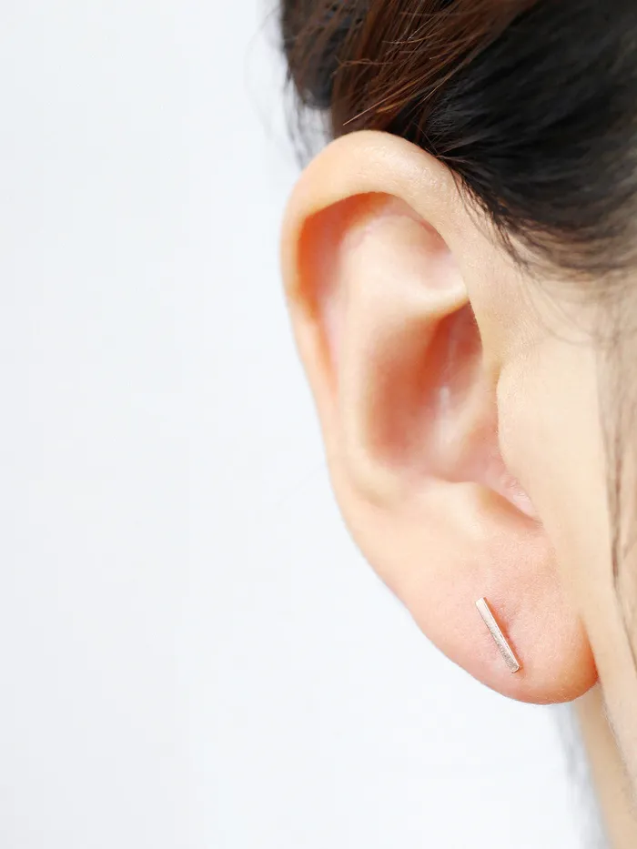 14K Gold Simple Bar earring MinimalBijoux Earrings
