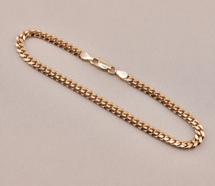 14K Gold Solid Miami Cuban Bracelet 4mm CH519 75 Inch AB and J Bracelets