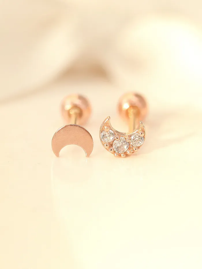 14K gold tiny crescent Cartilage earring 20g MinimalBijoux Earrings