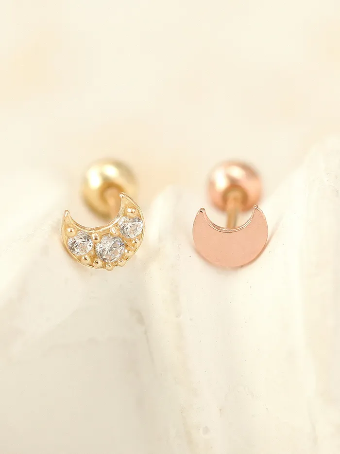 14K gold tiny crescent Cartilage earring 20g MinimalBijoux Earrings