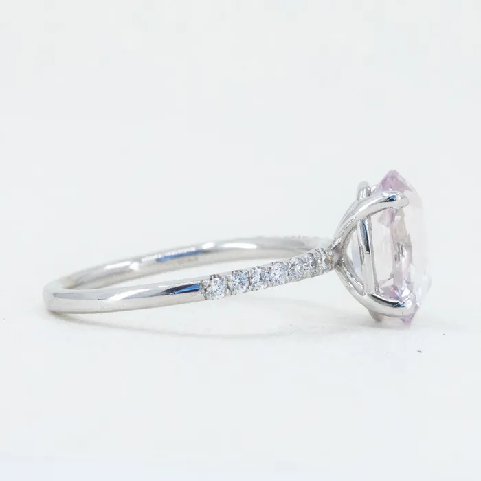 269ct Oval Lilac Sapphire Solitaire Ring with Diamonds in 14k White Gold Anueva Jewelry Rings
