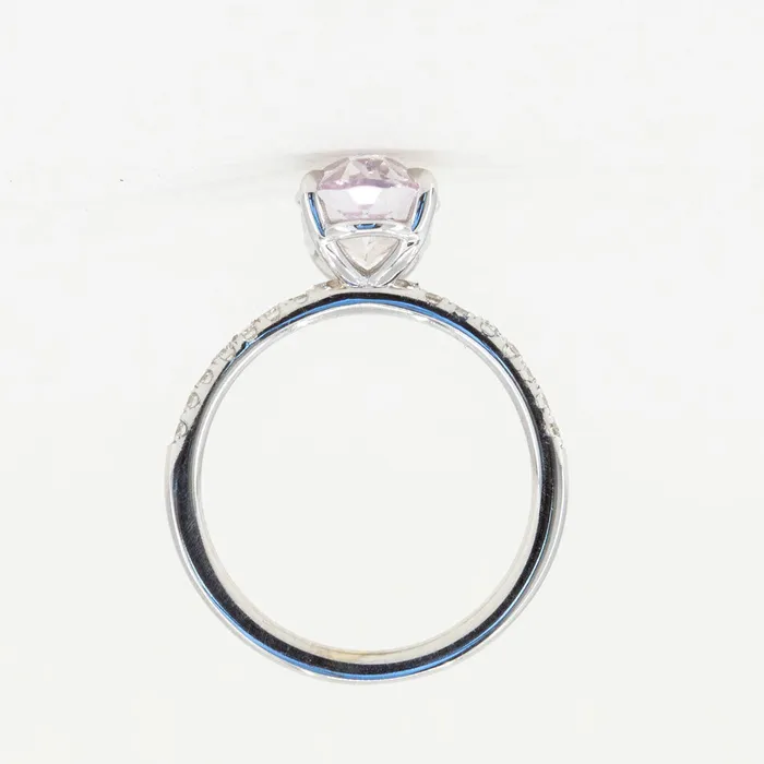 269ct Oval Lilac Sapphire Solitaire Ring with Diamonds in 14k White Gold Anueva Jewelry Rings