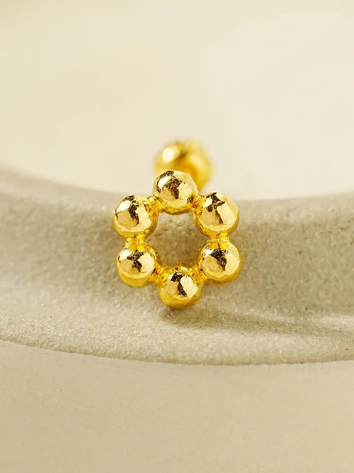 24K Gold Chewy Dount Cartilage Earring 20G MinimalBijoux Earrings