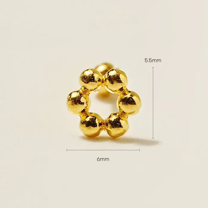 24K Gold Chewy Dount Cartilage Earring 20G MinimalBijoux Earrings