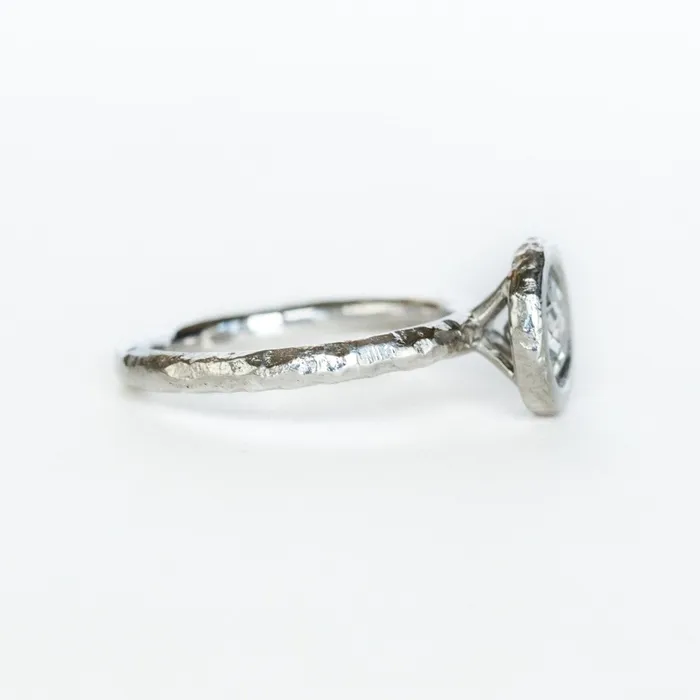 Anueva Jewelry 084ct Old European Cut Antique Diamond in Chunky Platinum Bezel Ring Recycled Rings