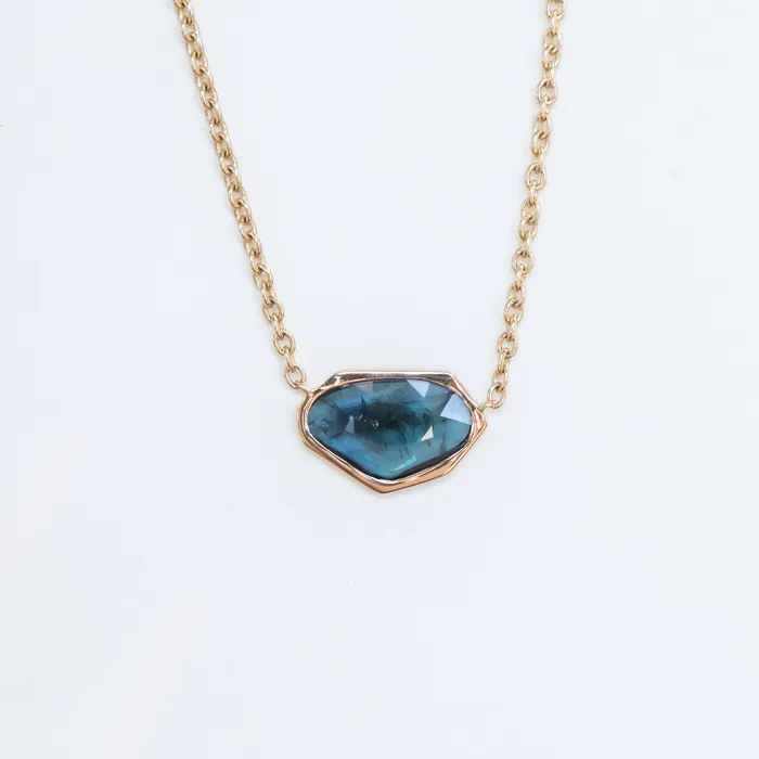 Anueva Jewelry Necklaces 198ct Sapphire Bezel Set Necklace In 14k Yellow Gold