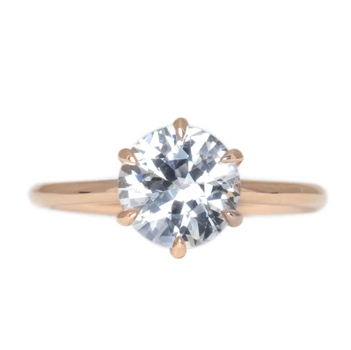 Anueva Jewelry Rings 197ct Champagne Pink Sapphire Lotus Six Prong Solitaire Ring in 14k Rose Gold Anueva Jewelry Rings 197ct Champagne Pink Sapphire Lotus Six Prong Solitaire Ring in 14k Rose Gold
