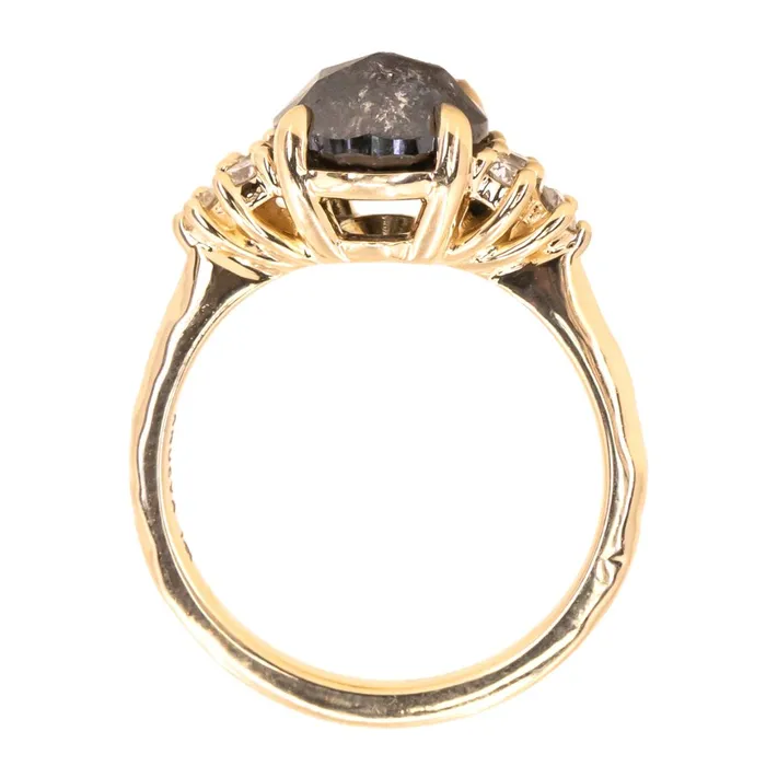 Anueva Jewelry Rings 230ct Rosecut Salt Pepper Diamond and White Diamond Cluster ring in 14k Yellow Gold