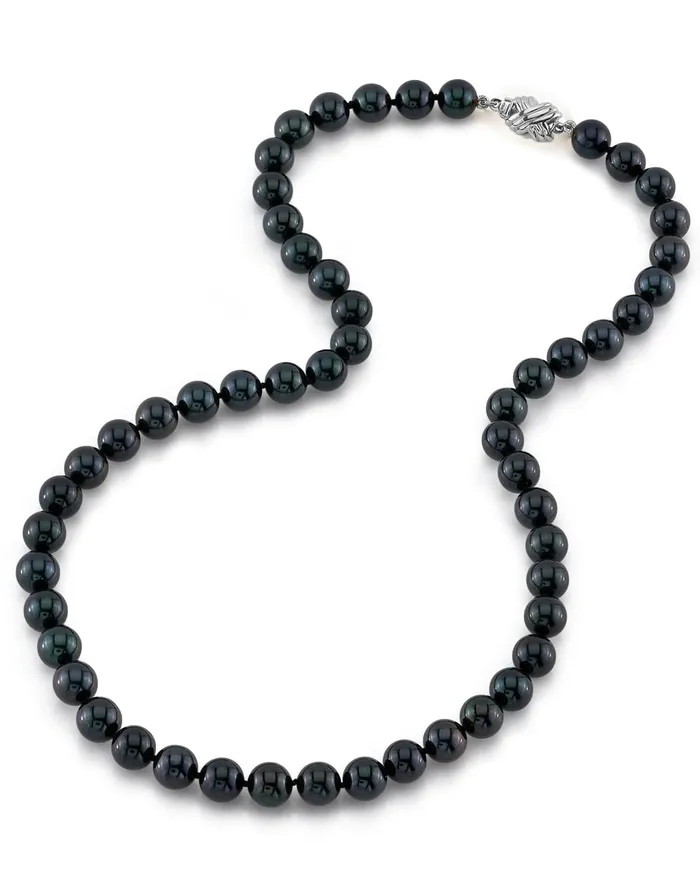 Black Japanese Akoya Pearl Necklace 7580mm AAA Quality SPT Necklaces