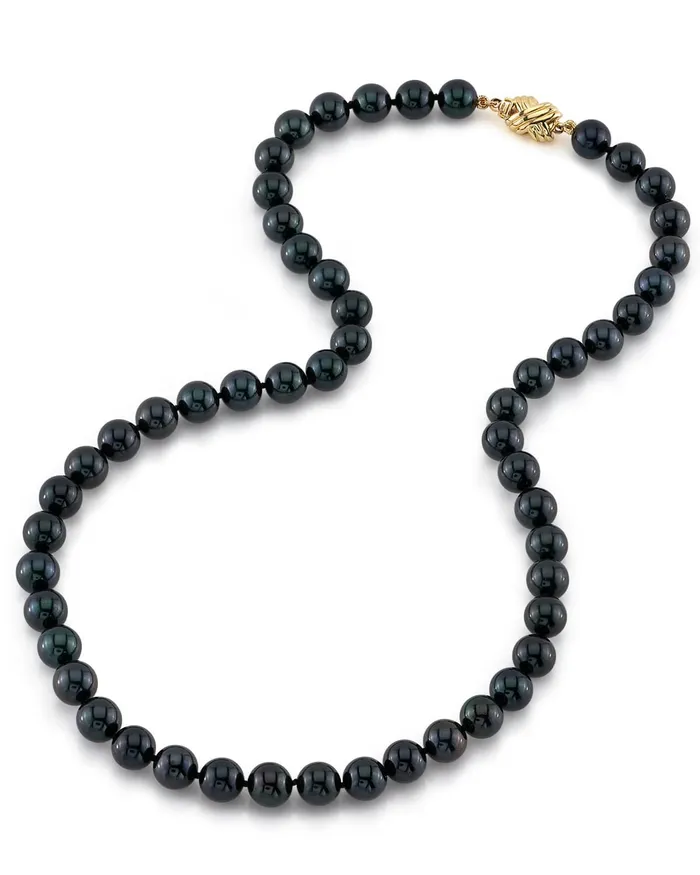 Black Japanese Akoya Pearl Necklace 7580mm AAA Quality SPT Necklaces