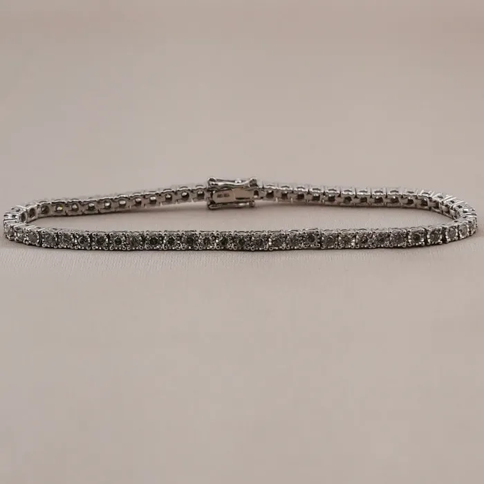 Bracelets AB and J 10k Gold Diamond Illusion Bracelet 7in C736