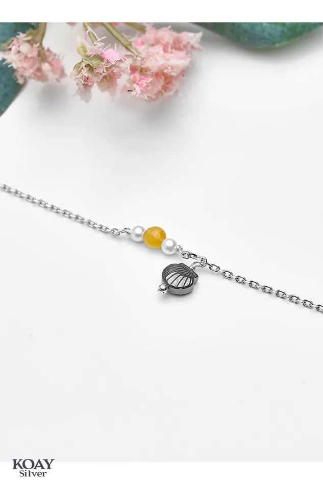 Bracelets Colored Italian Shell Yellow Bracelet KOAY Silver Store