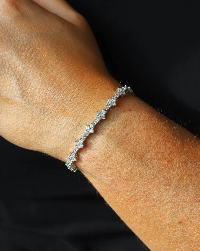 Bracelets HONEYCOMB BRACELET 3MM WHITE GOLD EMPIRE
