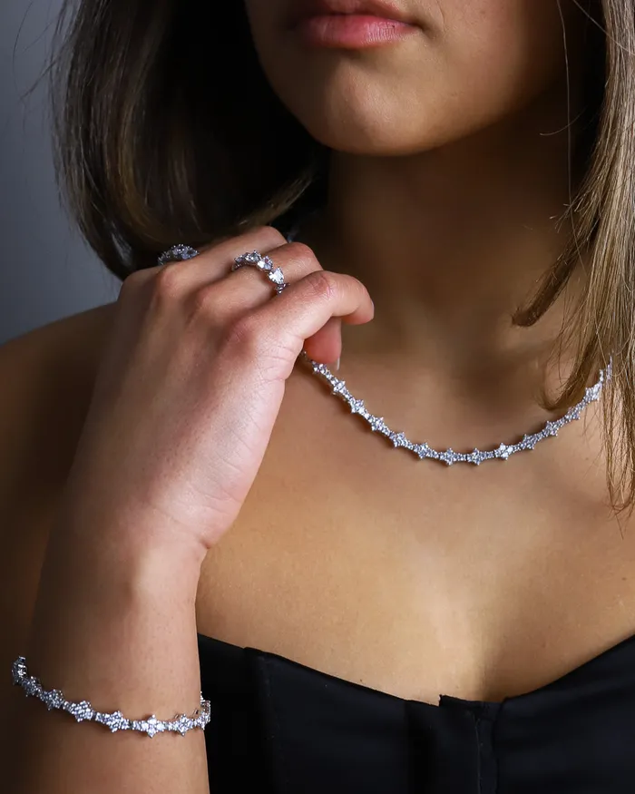 Bracelets HONEYCOMB BRACELET 3MM WHITE GOLD EMPIRE