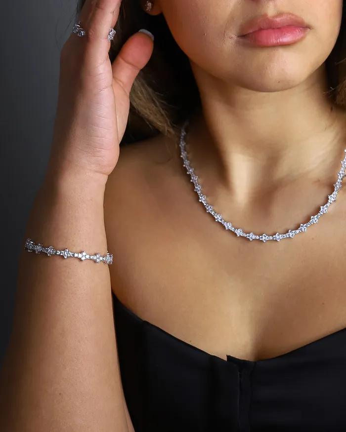 Bracelets HONEYCOMB BRACELET 3MM WHITE GOLD EMPIRE