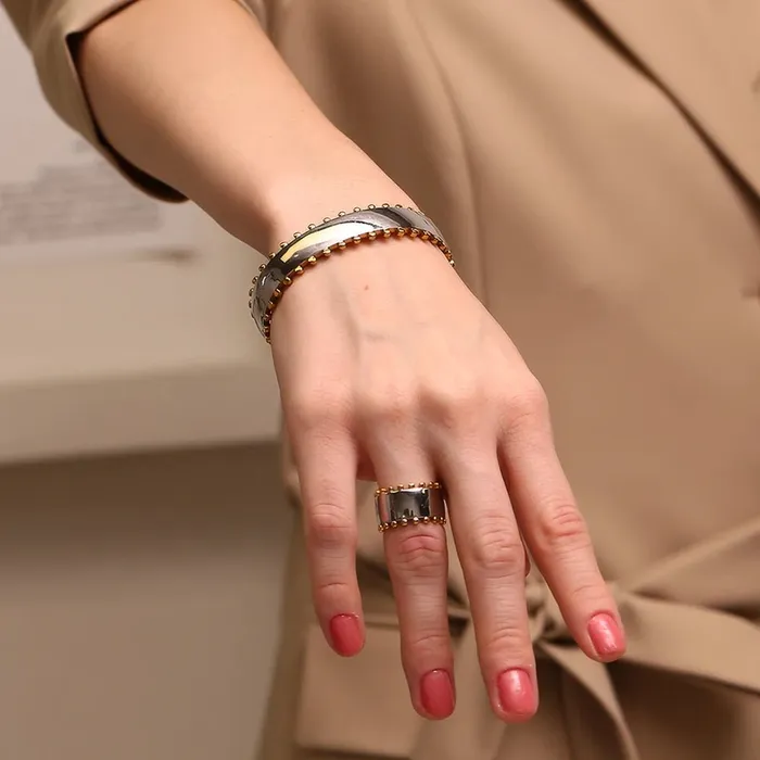 Bracelets Mabel Love Co Bead Edge Cuff Bracelet