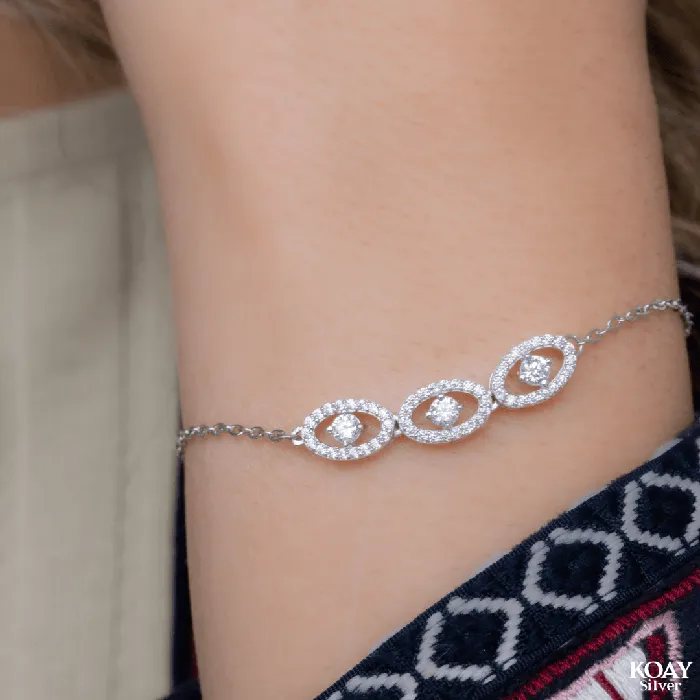 Bracelets Zircon Oval 01 Bracelet KOAY Silver Store