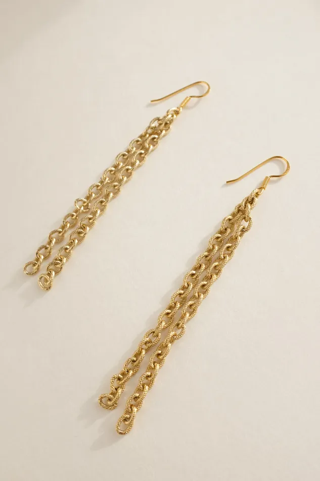 collectionno2 Earrings VINTAGE DOUBLE CHAIN LONG GOLD EARRINGS collectionno2 Earrings VINTAGE DOUBLE CHAIN LONG GOLD EARRINGS