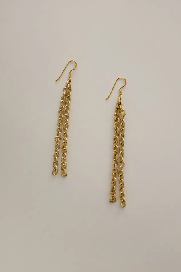 collectionno2 Earrings VINTAGE DOUBLE CHAIN LONG GOLD EARRINGS collectionno2 Earrings VINTAGE DOUBLE CHAIN LONG GOLD EARRINGS