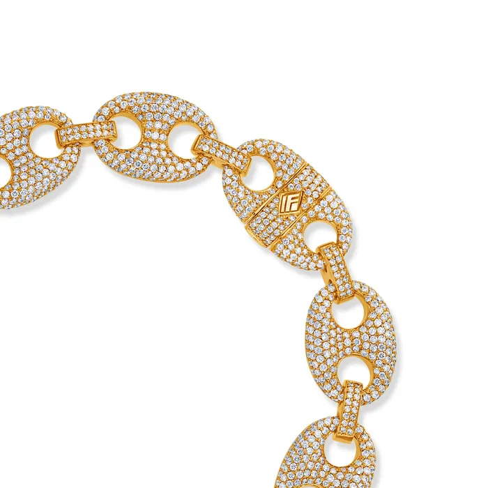 Diamond Ocean Link Bracelet 13mm IF Co Bracelets Diamond Ocean Link Bracelet 13mm IF Co Bracelets