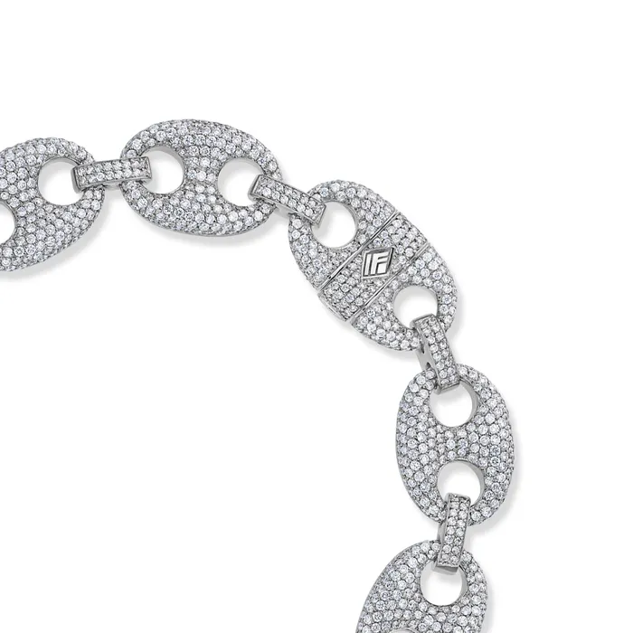 Diamond Ocean Link Bracelet 13mm IF Co Bracelets Diamond Ocean Link Bracelet 13mm IF Co Bracelets