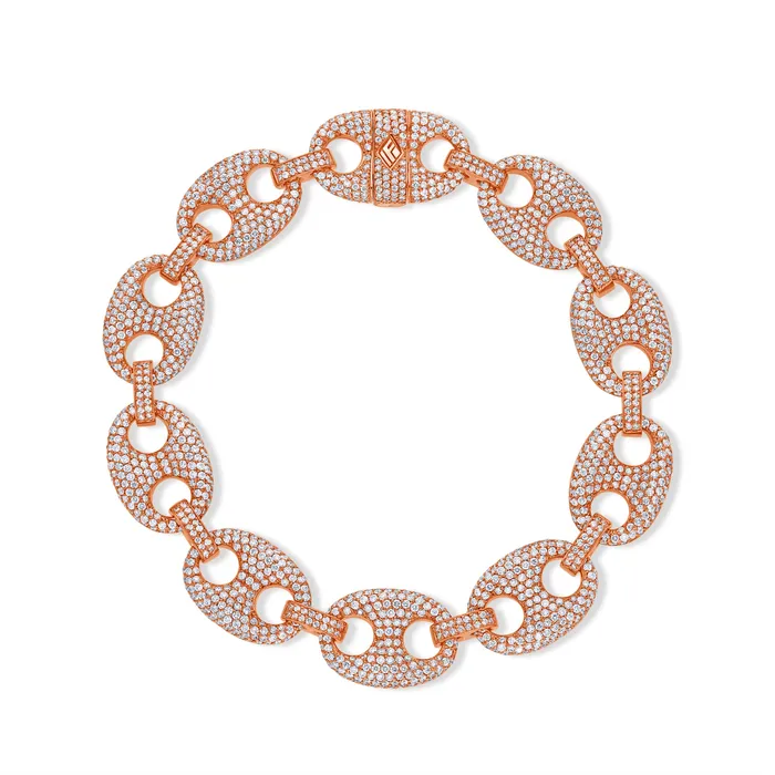 Diamond Ocean Link Bracelet 13mm IF Co Bracelets Diamond Ocean Link Bracelet 13mm IF Co Bracelets