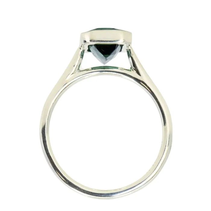 Discovery Gems Rings 184ct Radiant Scissor Cut Green Tourmaline Contemporary Bezel Set Ring in 14k Green Gold