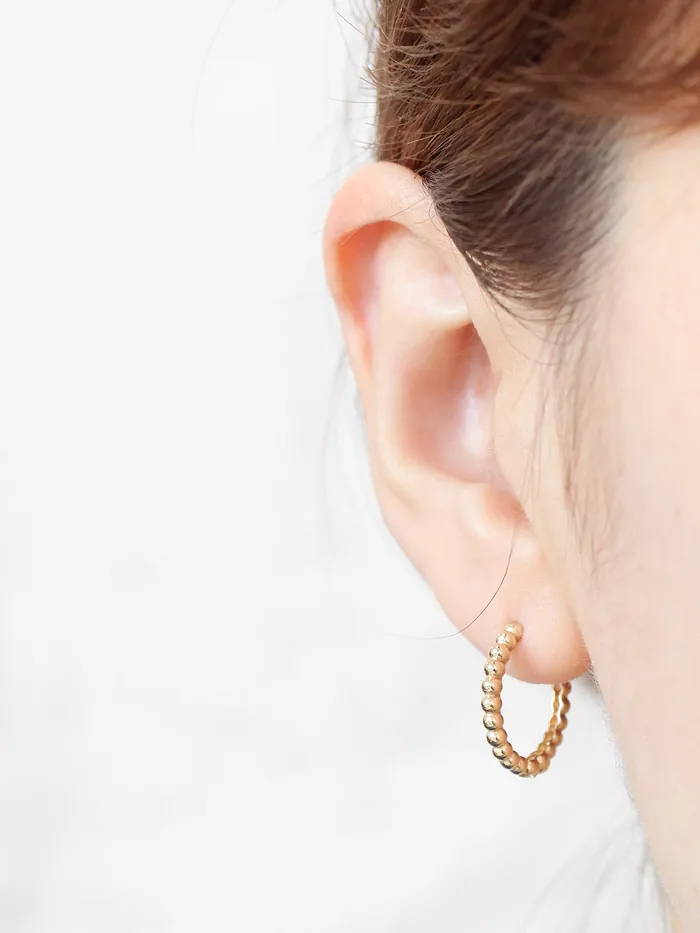 Earrings 14K Gold Bubble hoop Earring MinimalBijoux