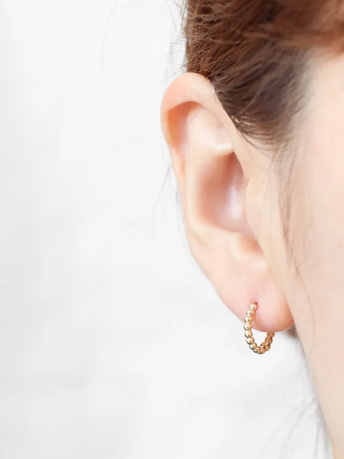 Earrings 14K Gold Bubble hoop Earring MinimalBijoux